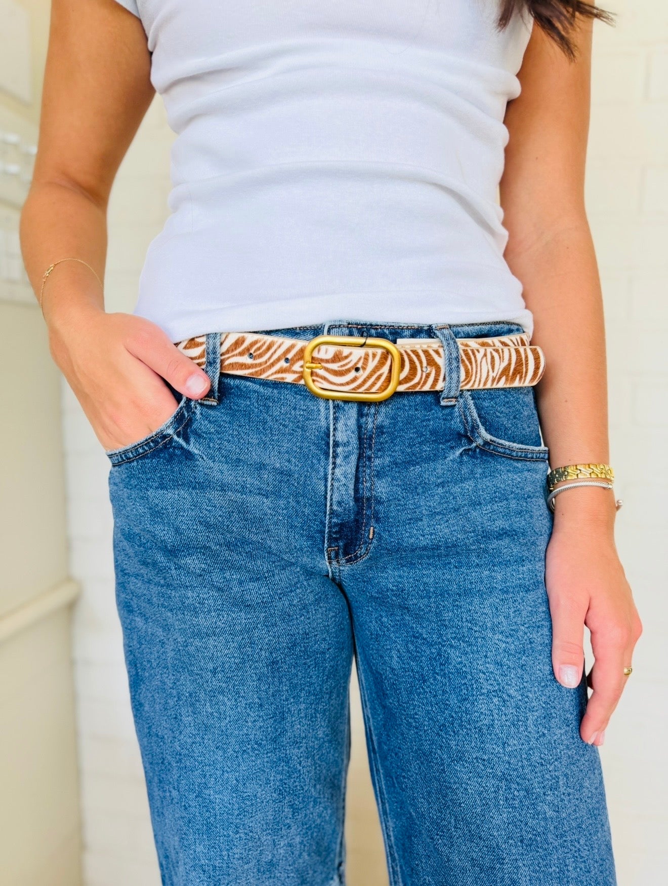 The Arlee Animal Belt/ Tan Zebra