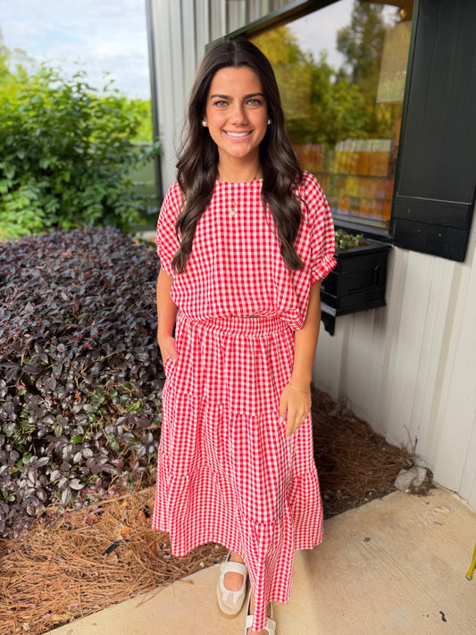 The Greta Gingham Skirt