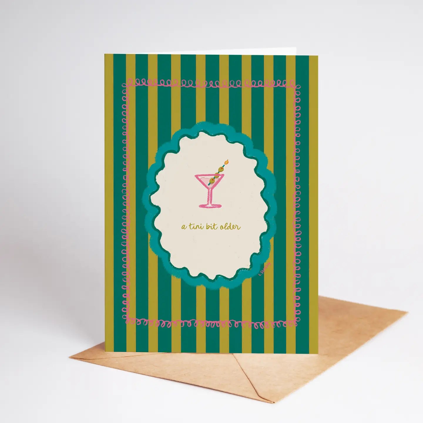 A Tini Bit Older Martini + Olives Birthday Card