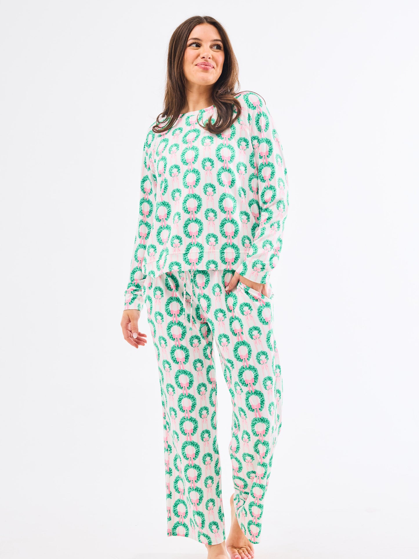 MS/ Annie Pajama Set/ Rosy Wreaths