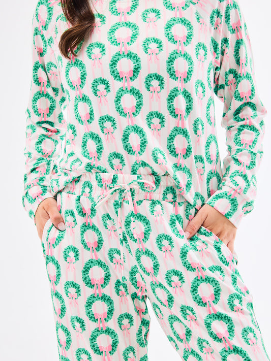MS/ Annie Pajama Set/ Rosy Wreaths