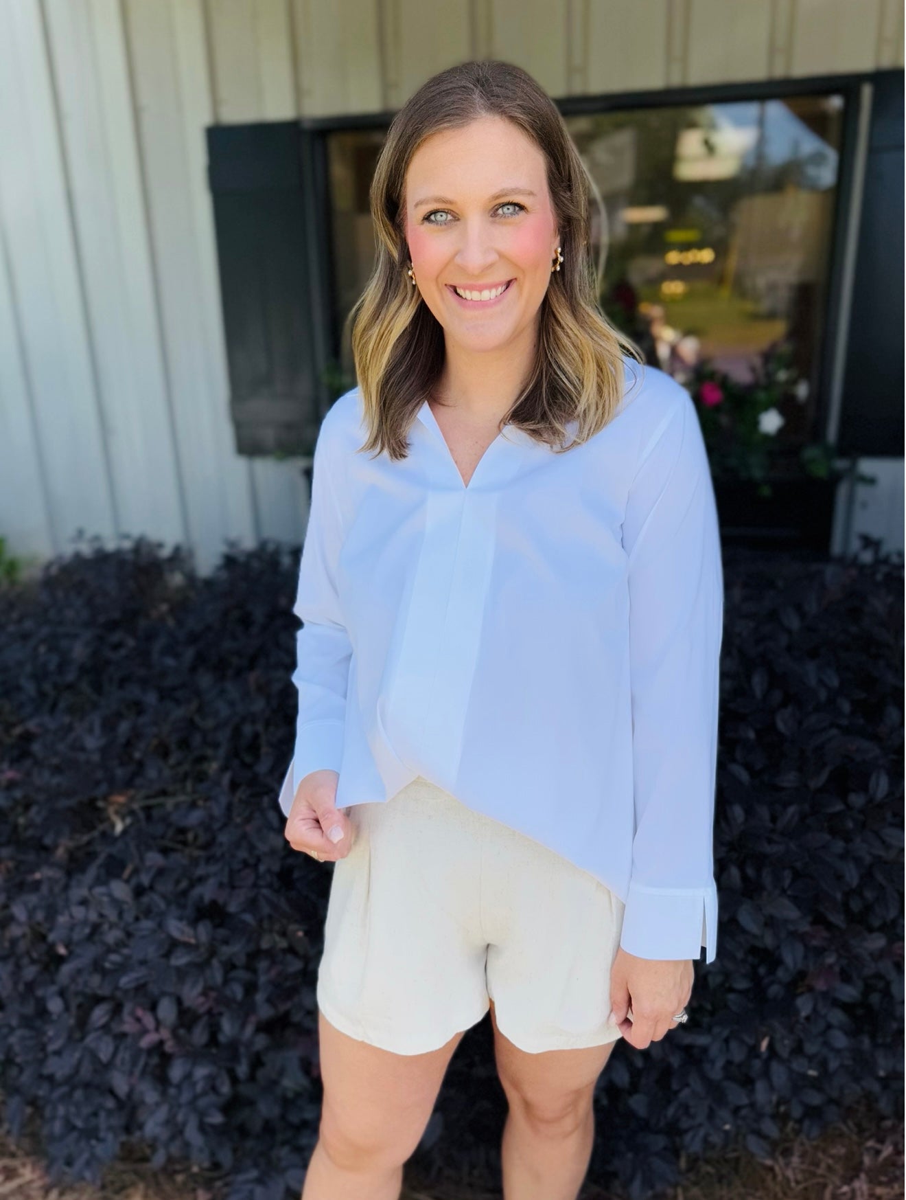 The Agnes Long Sleeve Stretch Shirt