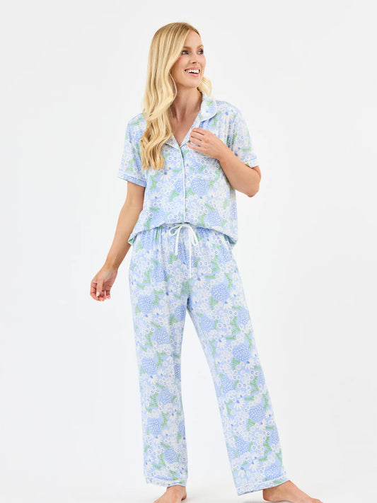 MS/ The Charlotte Pajama Pant Set/ Daisy Chain Blue