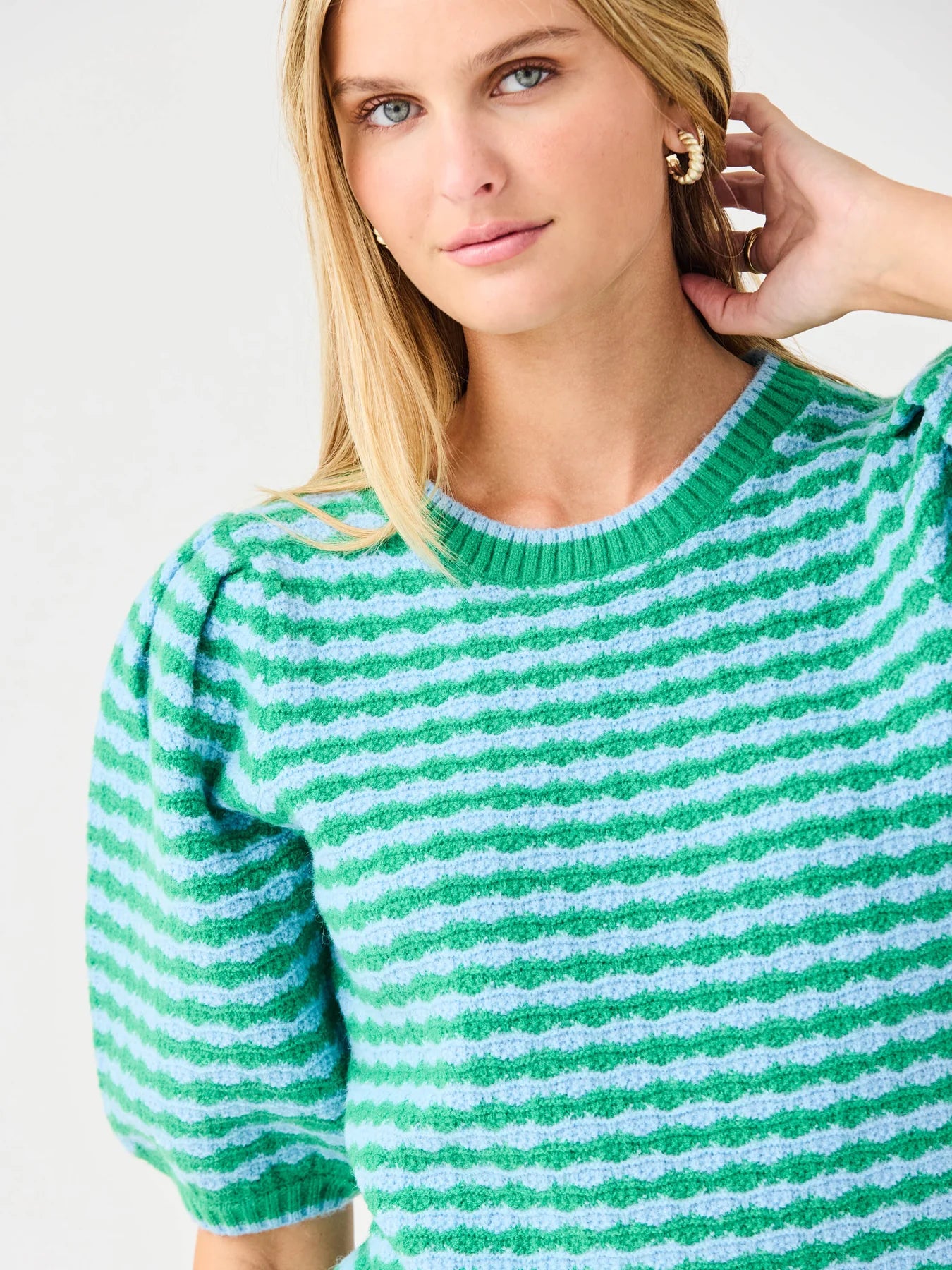 MS/ The Abigail Sweater/ Blue + Green