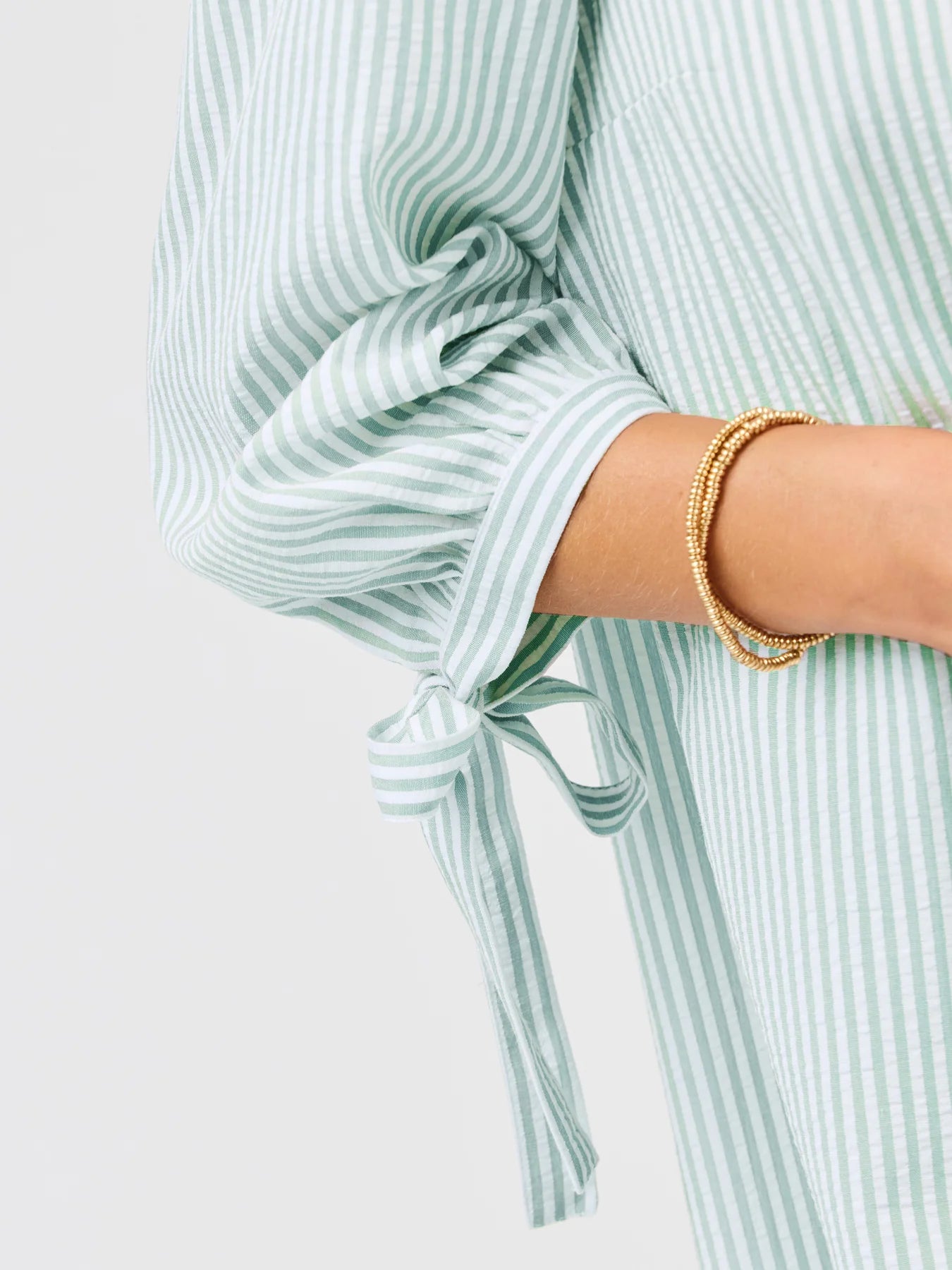 MS/ The Lainey Dress/ Seafoam + White / FINAL SALE