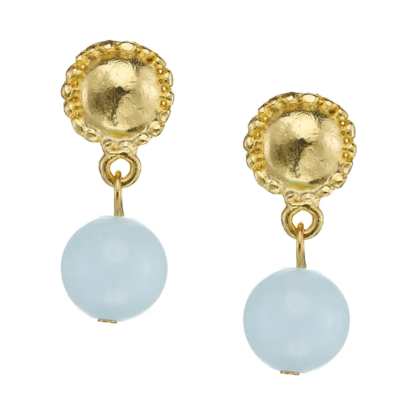 Susan Shaw/ Light Blue Jade Drop Earring