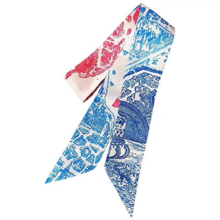 The Knotted Red, White and Blue Scarf Necklace