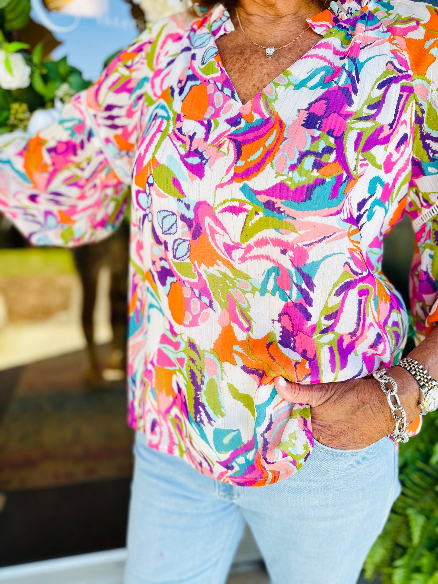 Jade/ Boho Bloss Top/ Final sale