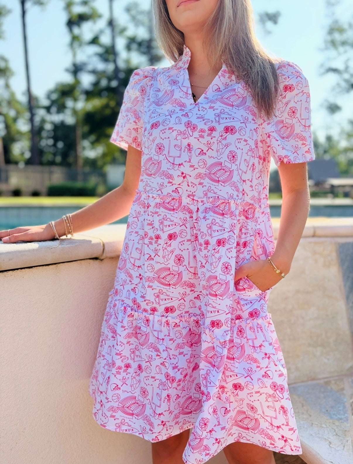 MS/ The Ivy Dress/ Mini Team Toile Red