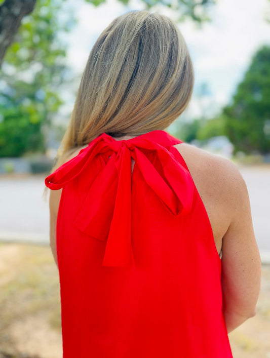 The Tye Trim Halter Dress/ FINAL SALE