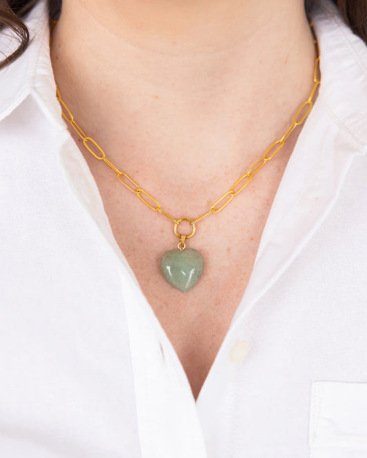Susan Shaw/ Audrey Heart Necklace/ Jade