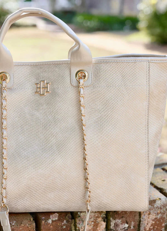 The Melissa Tote Bag/ Shimmer Champagne
