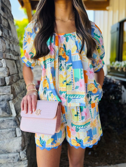 The Palm Patchwork Top