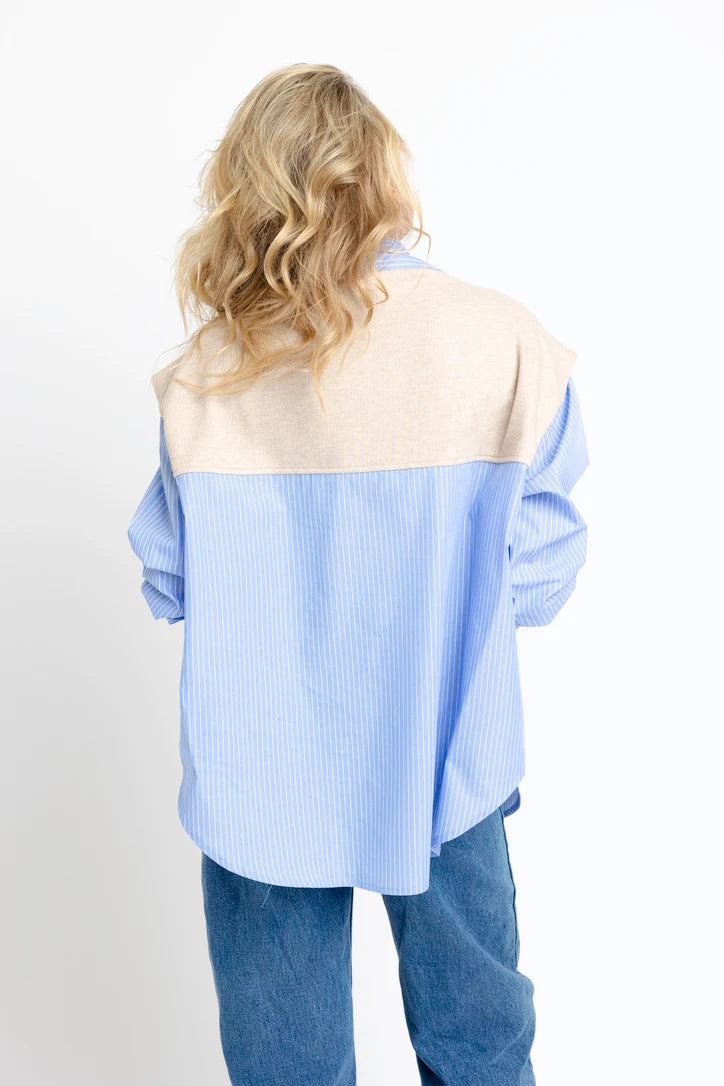 Karlie/ The Hailey Stripe Poplin Sweater Top