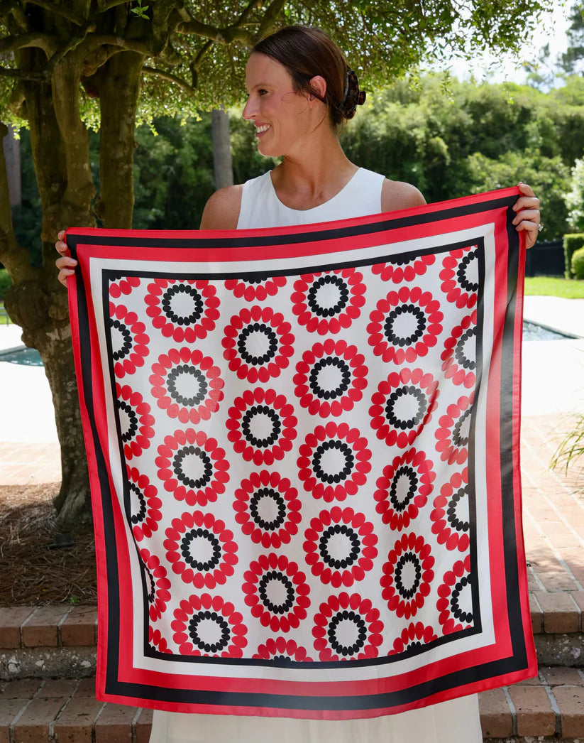 The Lucy Floral Scarf/ Large/ Red+Black