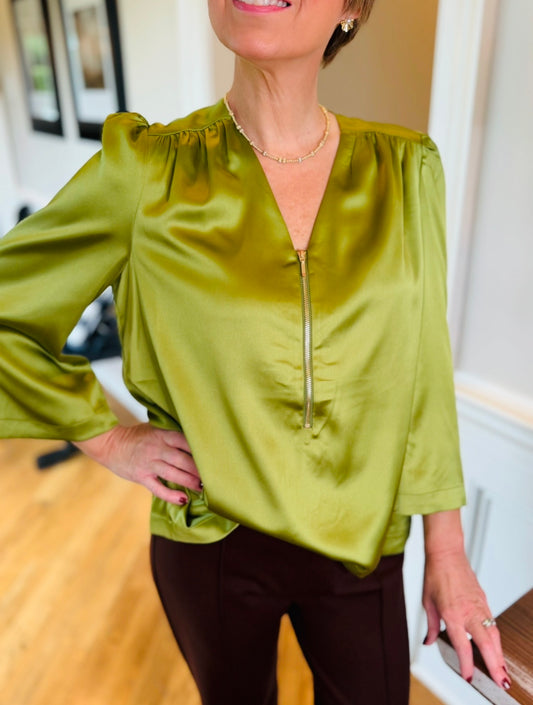 Jade/ The Zola Zip Blouse