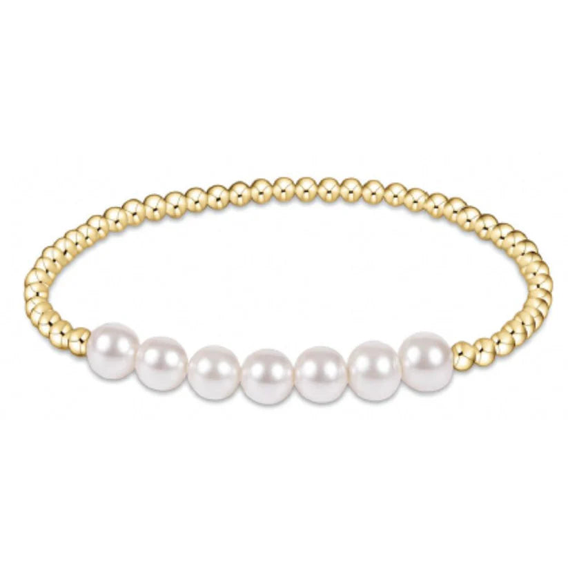 ENewton/Classic Gold Beaded Bliss 3MM Bead Bracelet-6MM Pearl