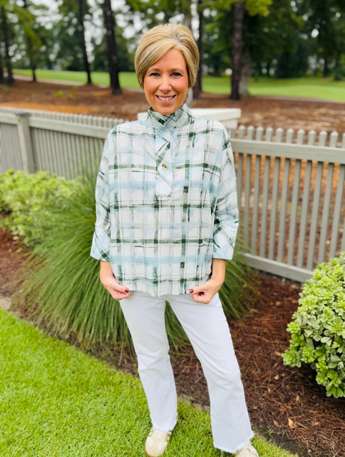 The Prim Plaid Top