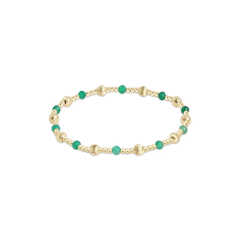 ENewton/ Dignity Sincerity Pattern 4MM Bead Bracelet/ Green Onyx