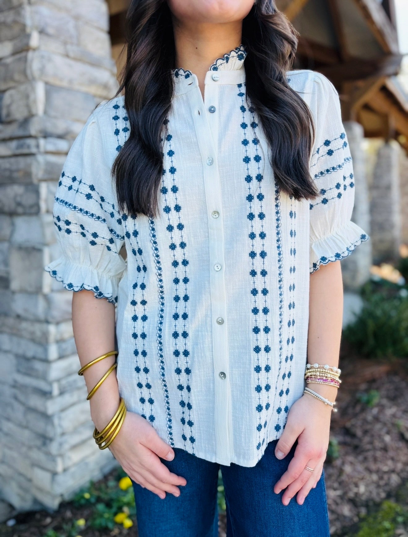 Ivy Jane/ Rows of Embroidery Top / FINAL SALE