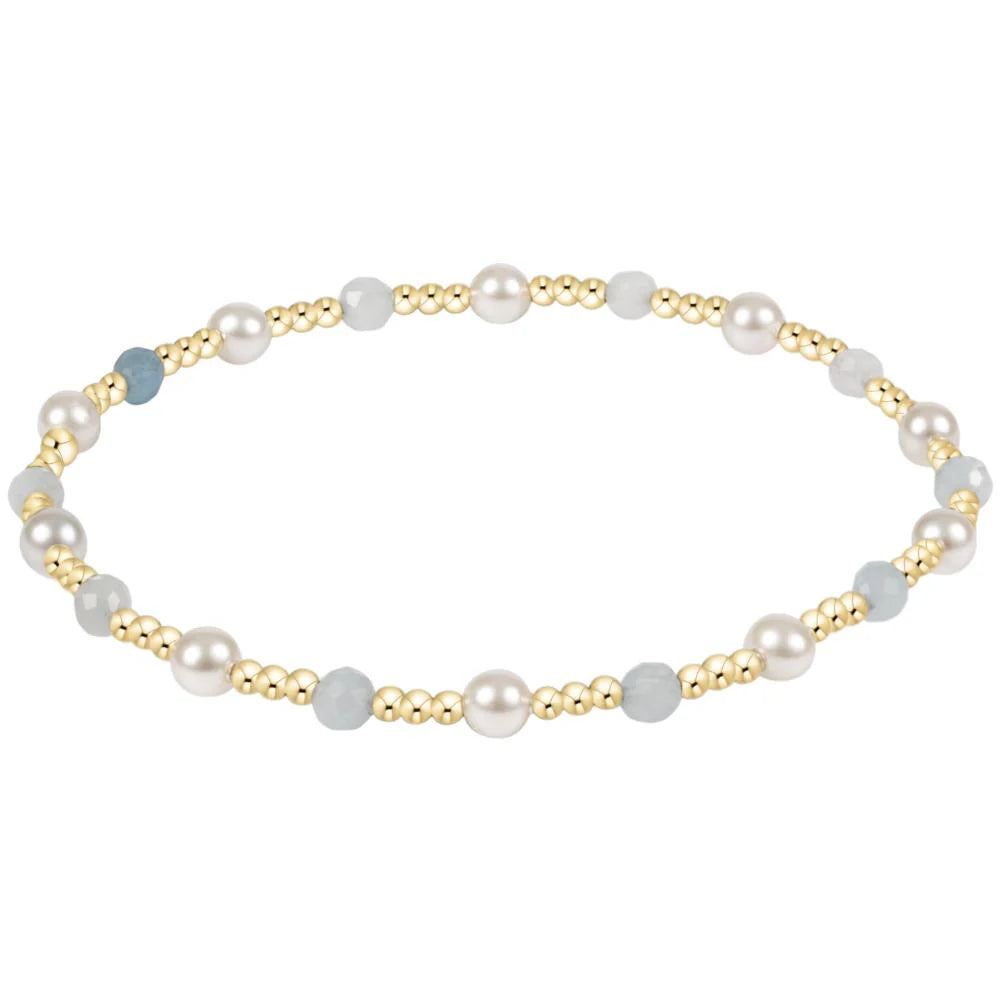 ENewton/ Pearl Sincerity 4MM Gem Bracelet/ Aquamarine
