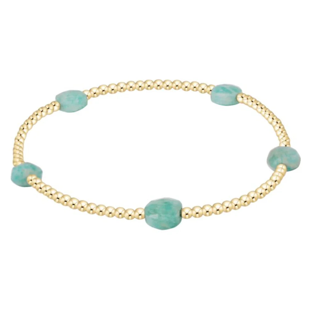 ENewton/ Admire Small Gem 2MM Gold Bracelet/ Amazonite