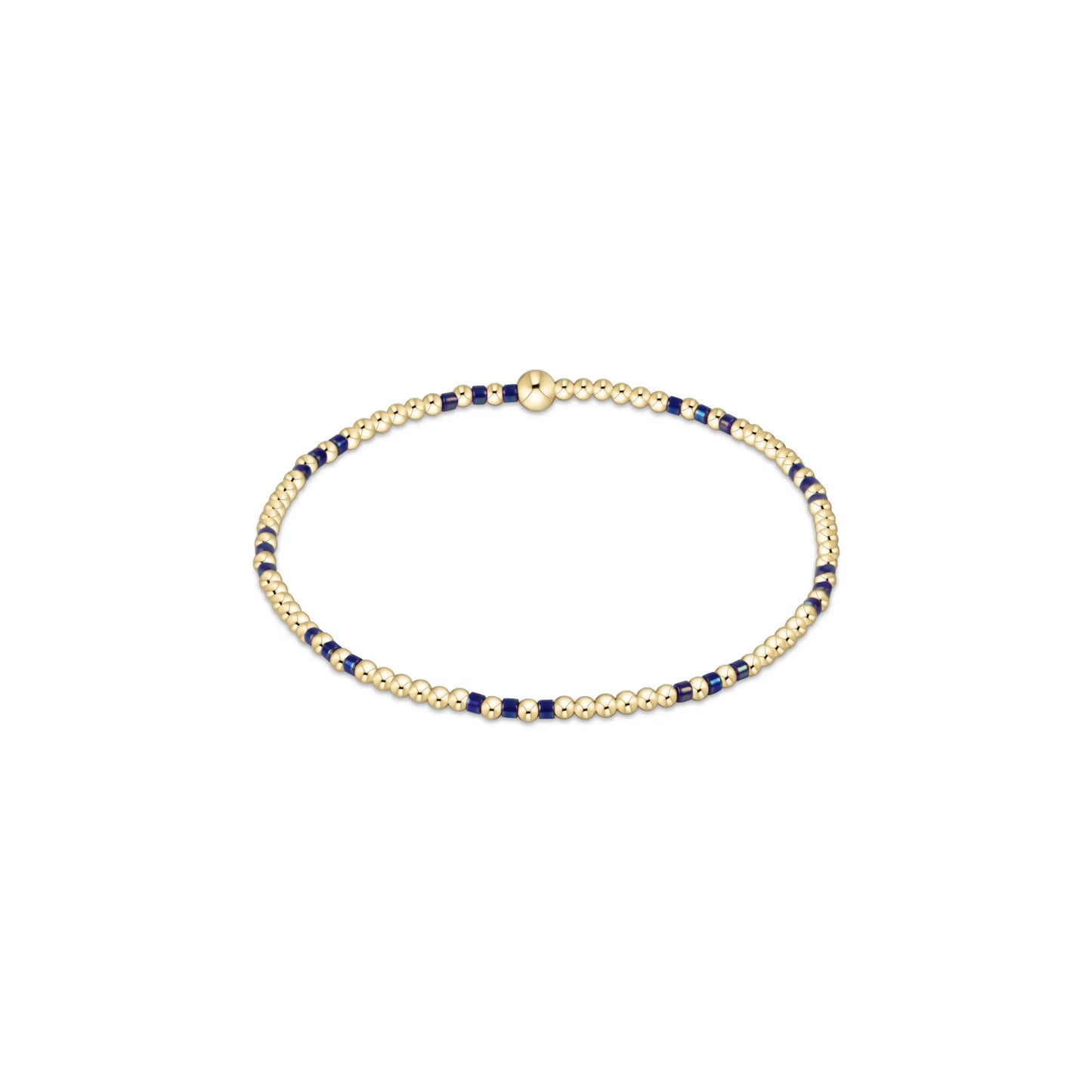 ENewton/ Hope Joy Pattern 2MM Bead Bracelet-Blue Metallic