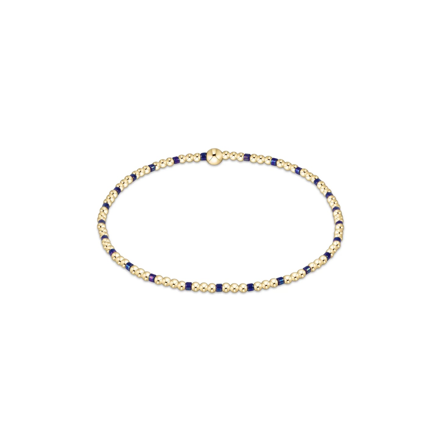 ENewton/ Hope Sincerity Pattern 2MM Bead Bracelet-Blue Metallic