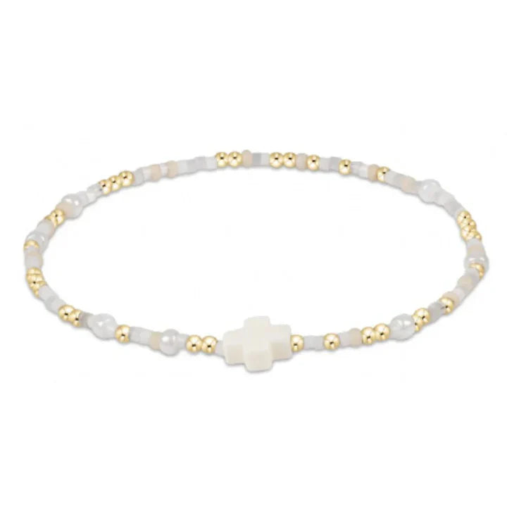 ENewton/ Hope Unwritten Signature Cross Bracelet/ Call Me On My Shellphone