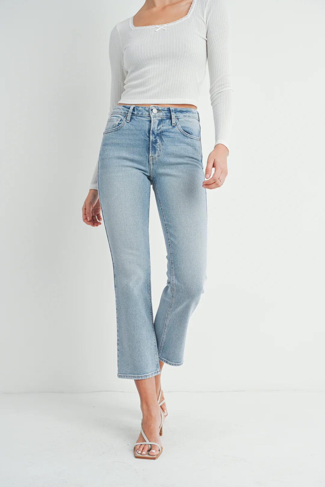 Just Black/ Slim Cropped Bootcut Jean