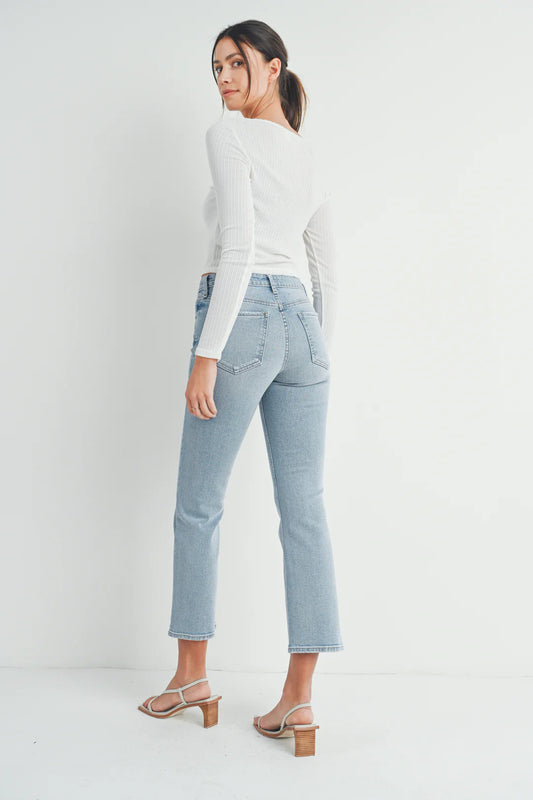 Just Black/ Slim Cropped Bootcut Jean