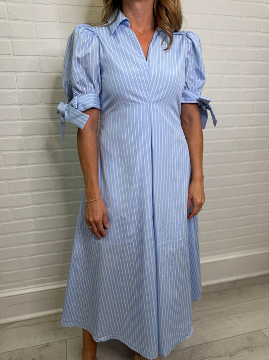 The Peyton Pinstripe Midi