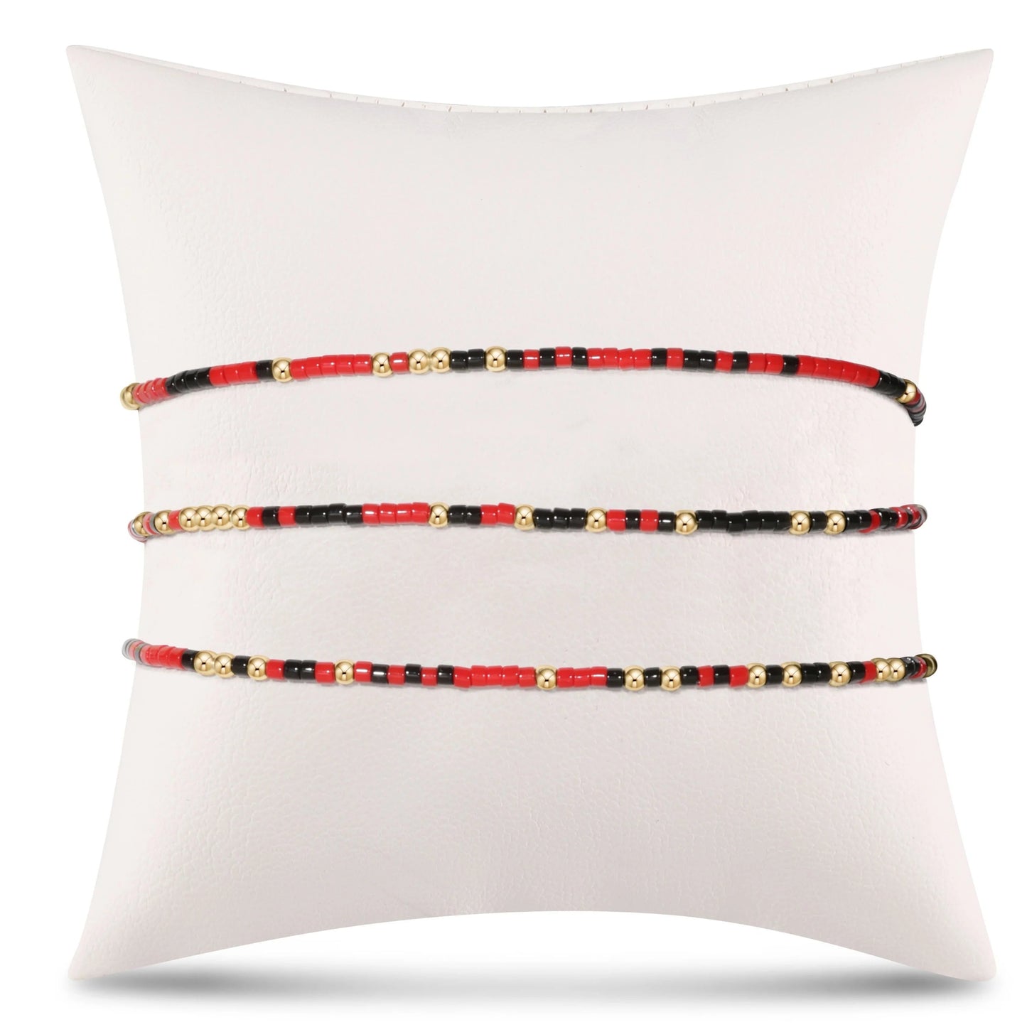 ENewton/ Gameday Hope Unwritten Bracelet/ Onyx + Bright Red