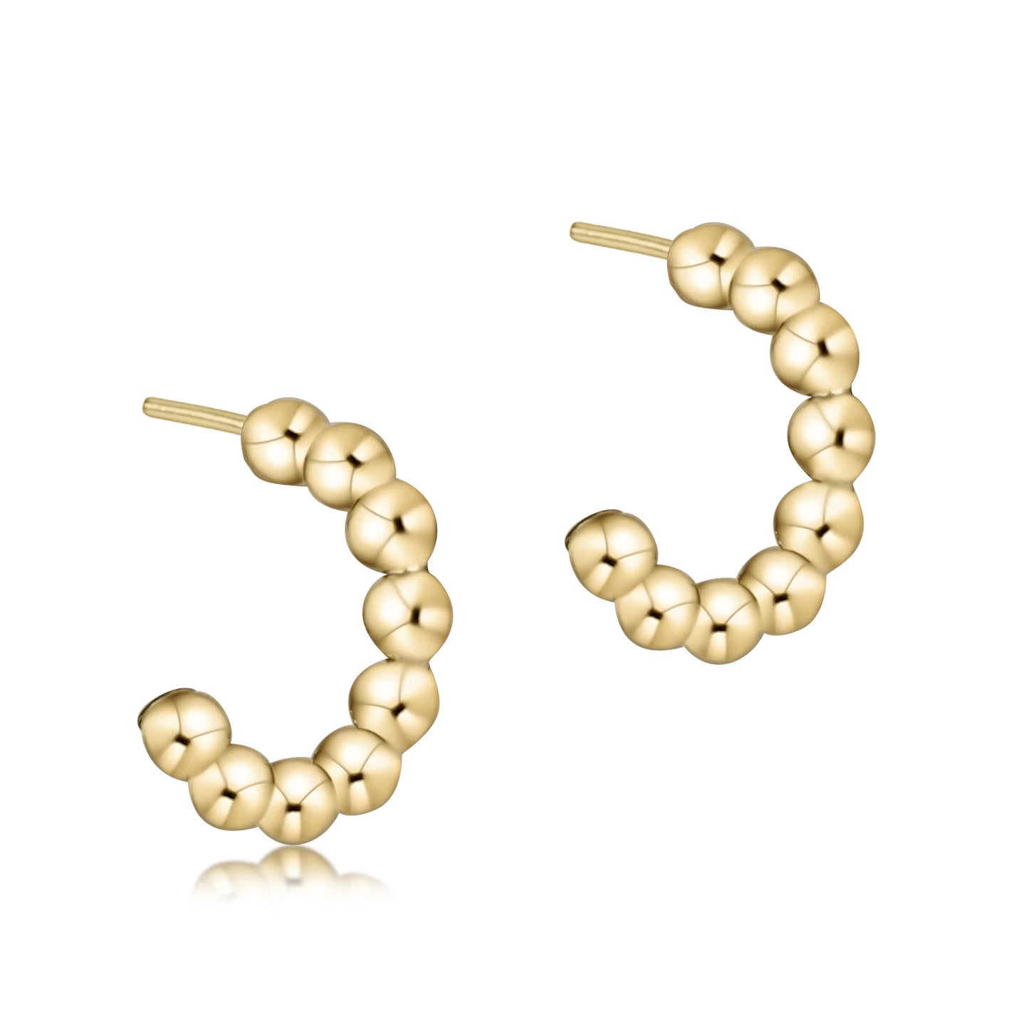 ENewton/ Beaded Classic 1” Post Hoop-4mm Gold