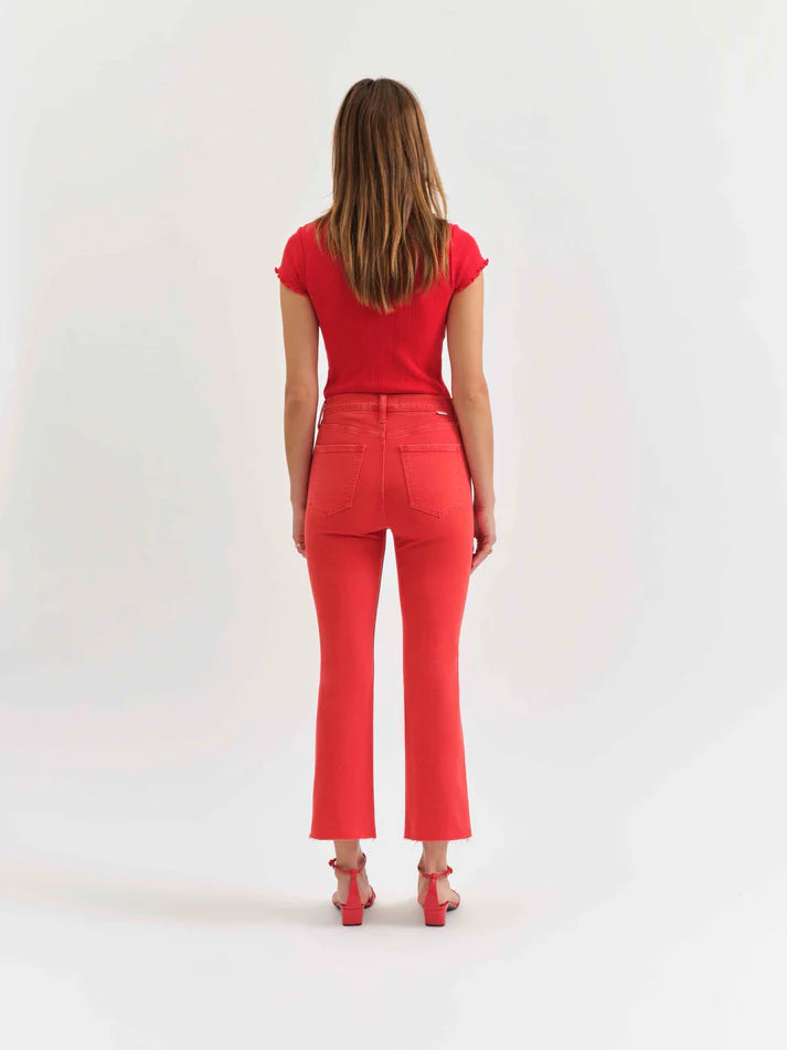 DAZE/ The Shy Girl HR Crop Flare Raw Cut/ Cherry