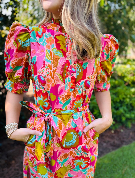Uncle Frank/ The Bouquet Midi Shirt Dress