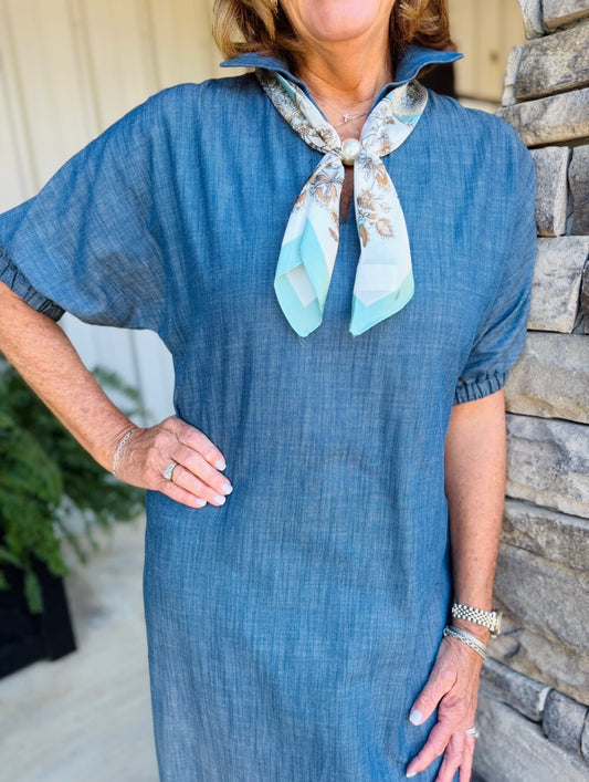 The Blakley Midi Dress/ Indigo Denim