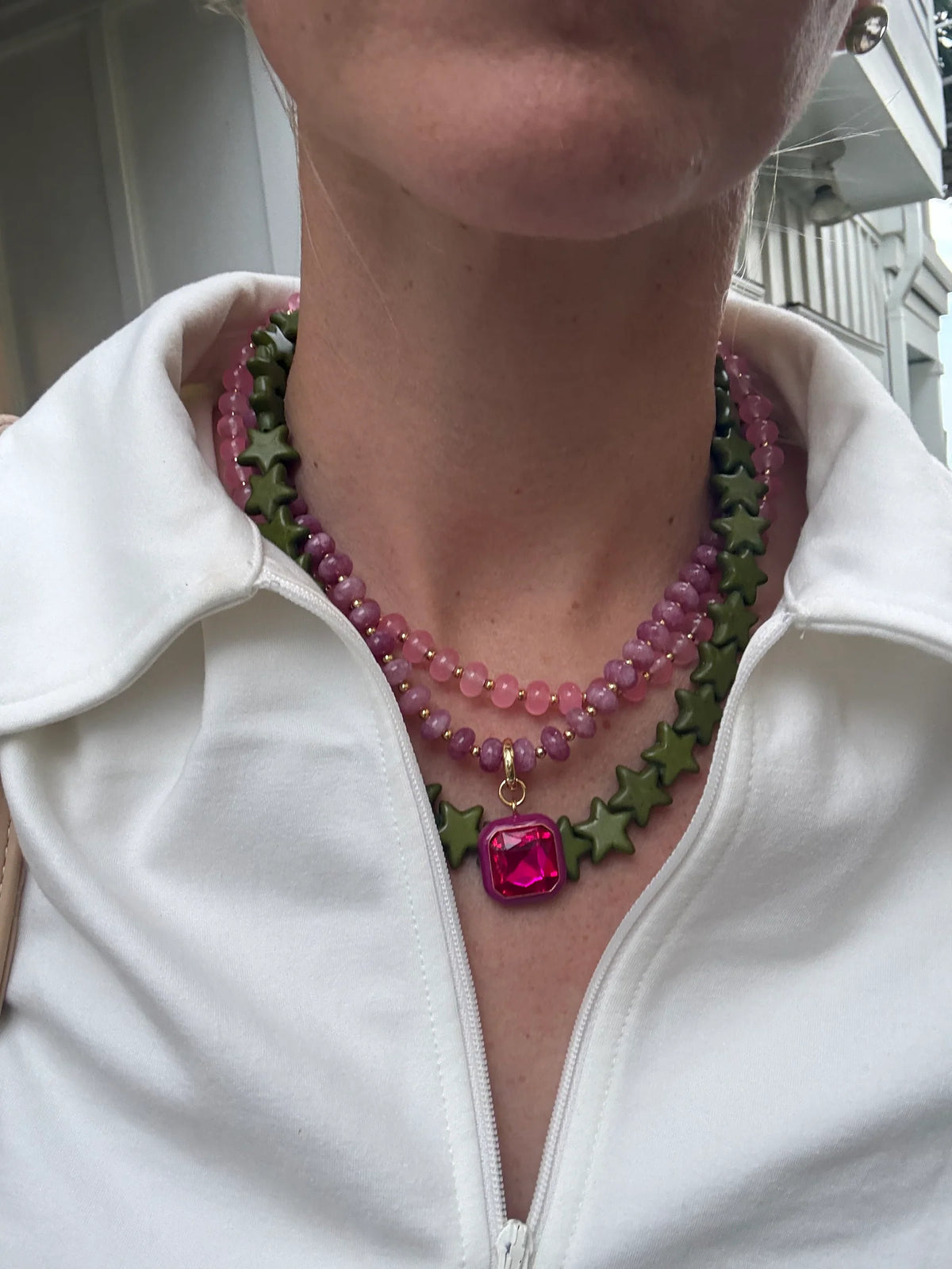 Smith & Co/ Harvest Pendant Beaded Necklace-Mulberry