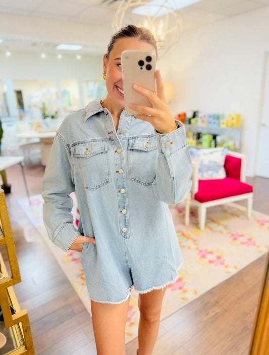 The Dalia Denim Romper