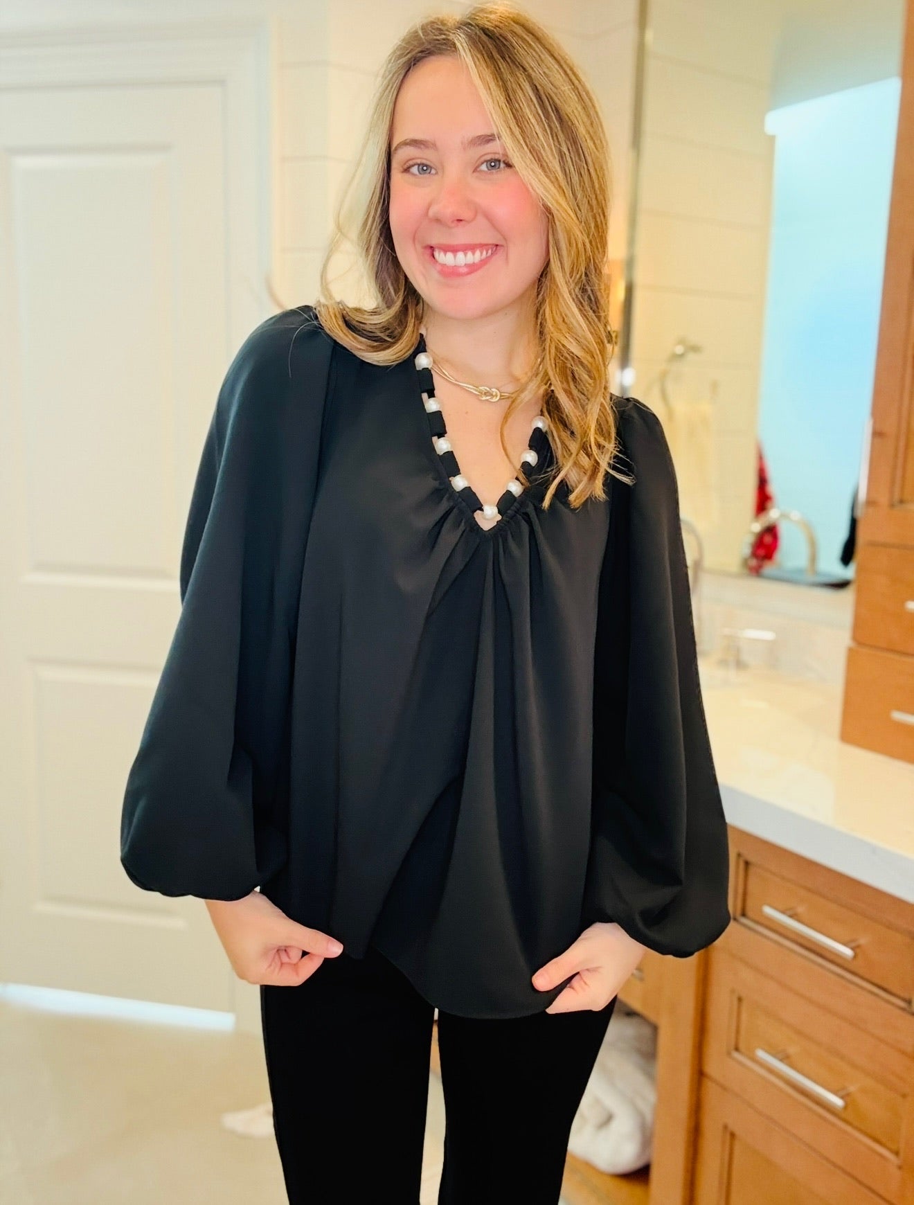 CROSBY/ Rowan Blouse/ Black/ FINAL SALE