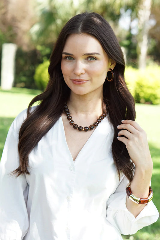 The Ashley Tortoise Hoop Earring