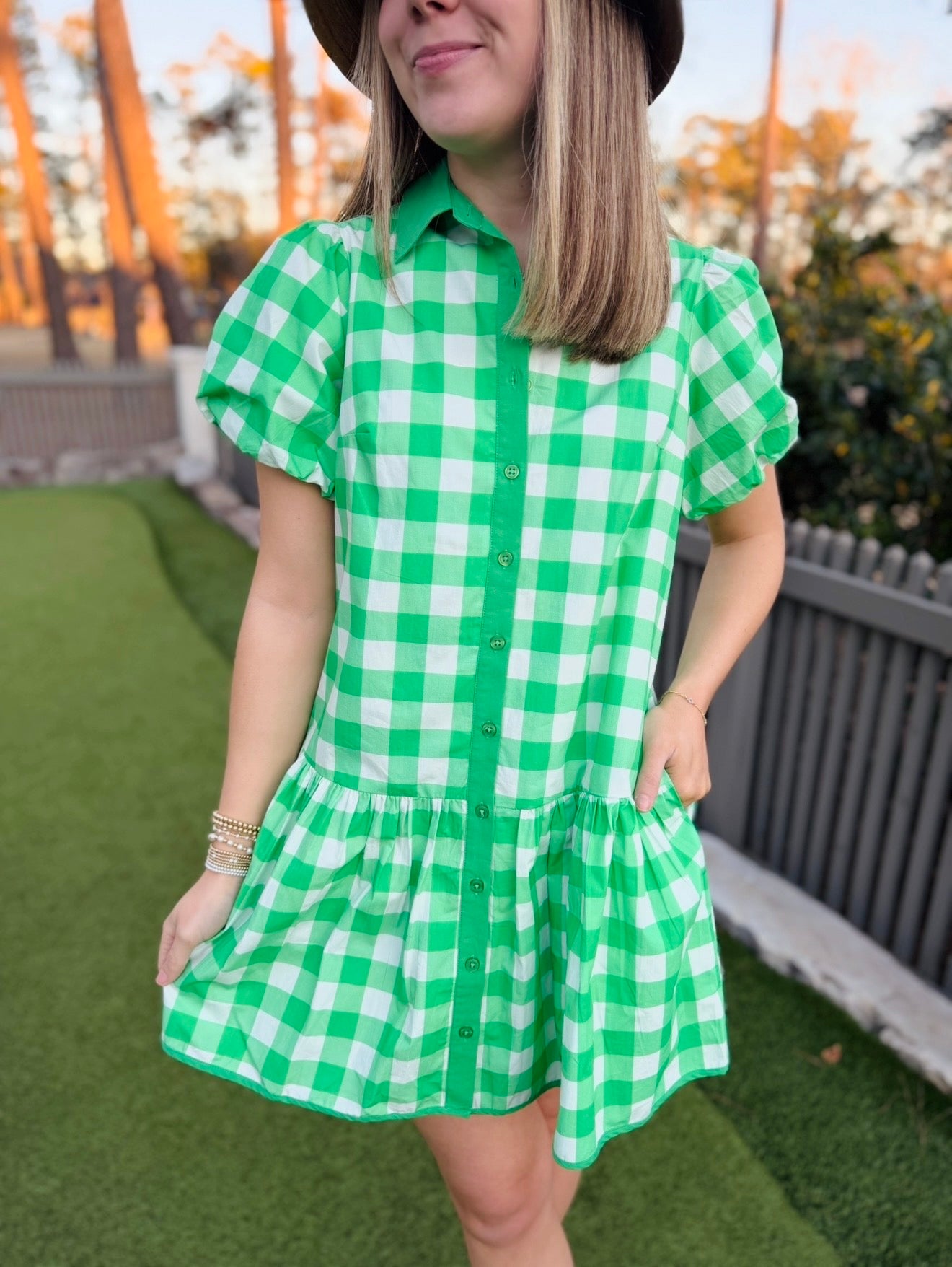 The Jana Dress/ Green Buffalo Check