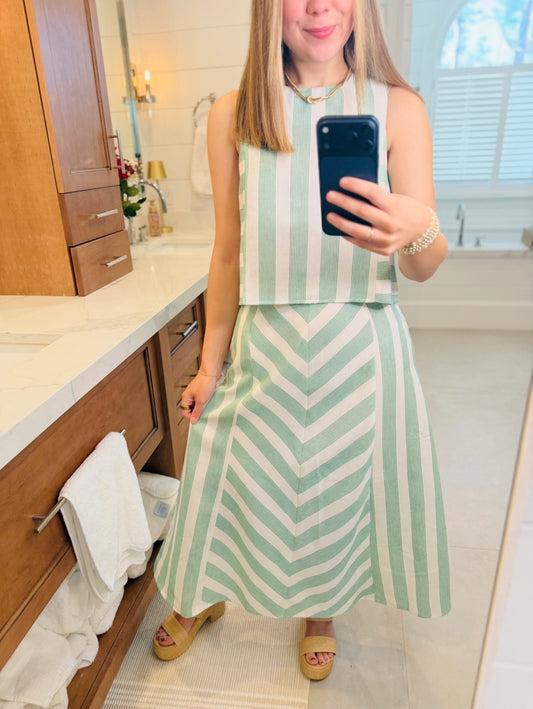 The Scottie Striped Skirt