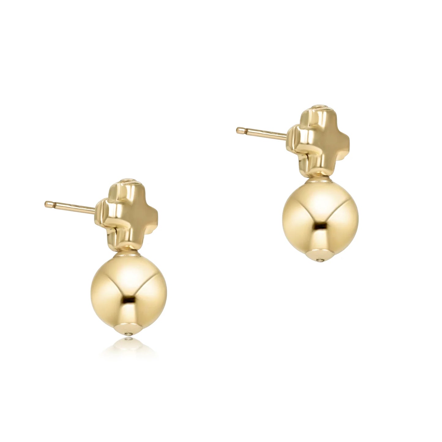 ENewton/ Signature Cross Small Gold Stud-Classic Gold