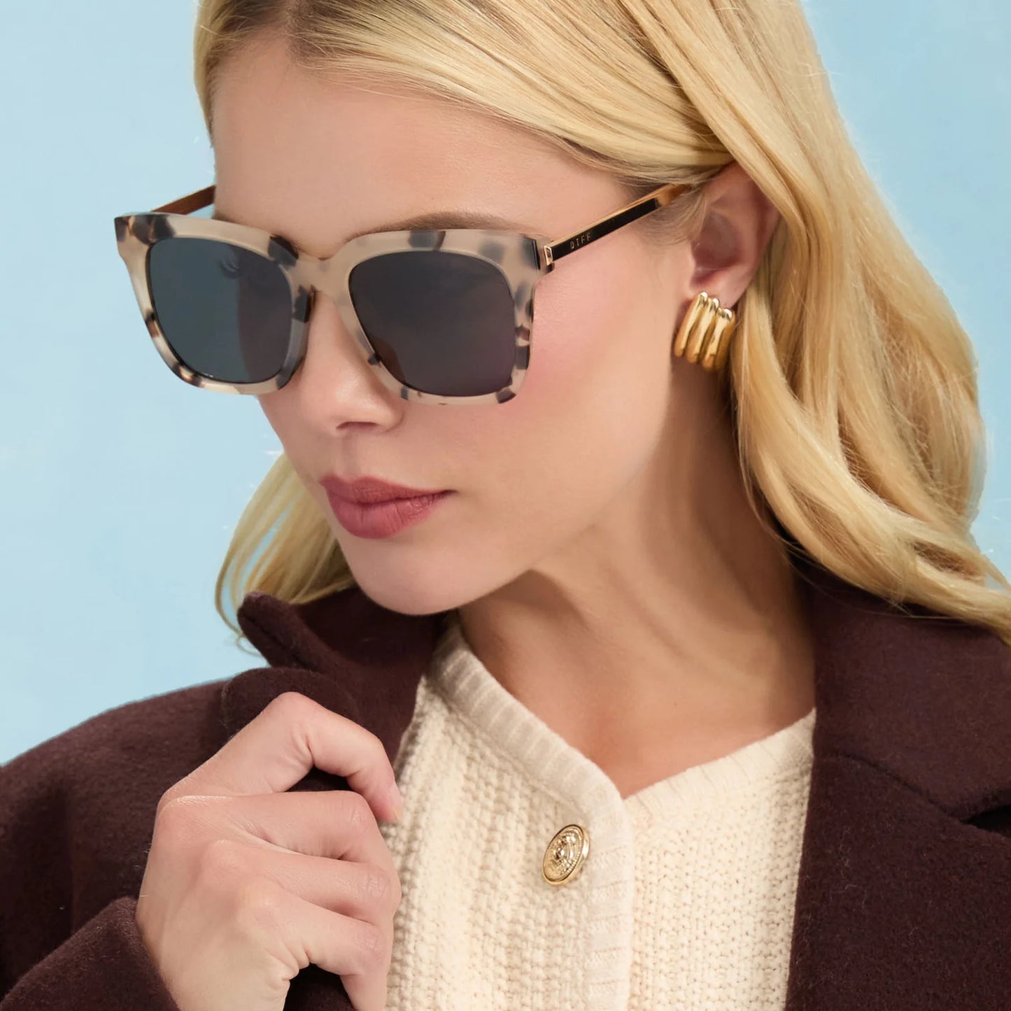 Diff/ Bella Sunglasses/ Cream Tortoise + Grey