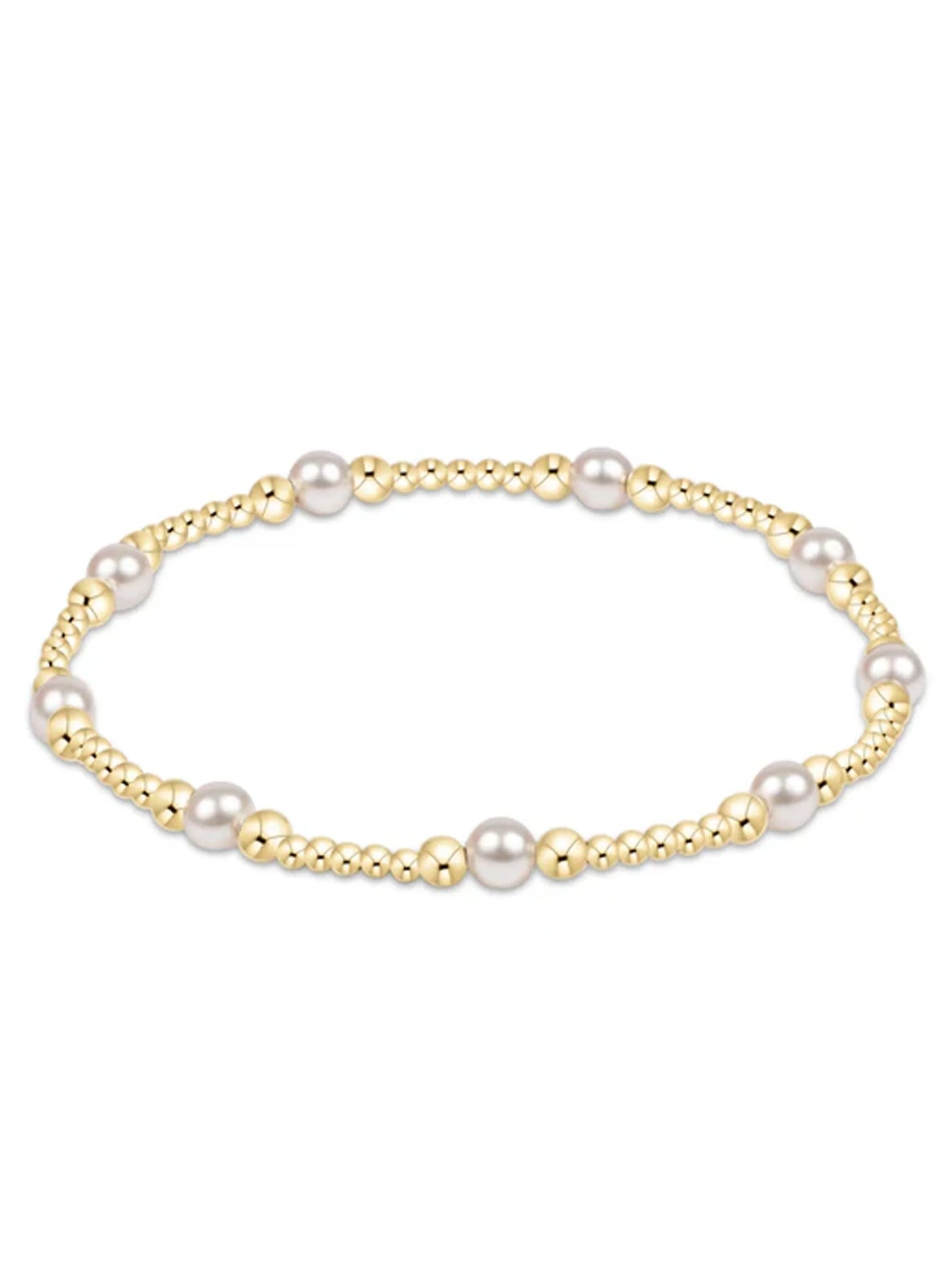 ENewton/ Classic Purpose Pattern 4mm Bead Bracelet-Pearl
