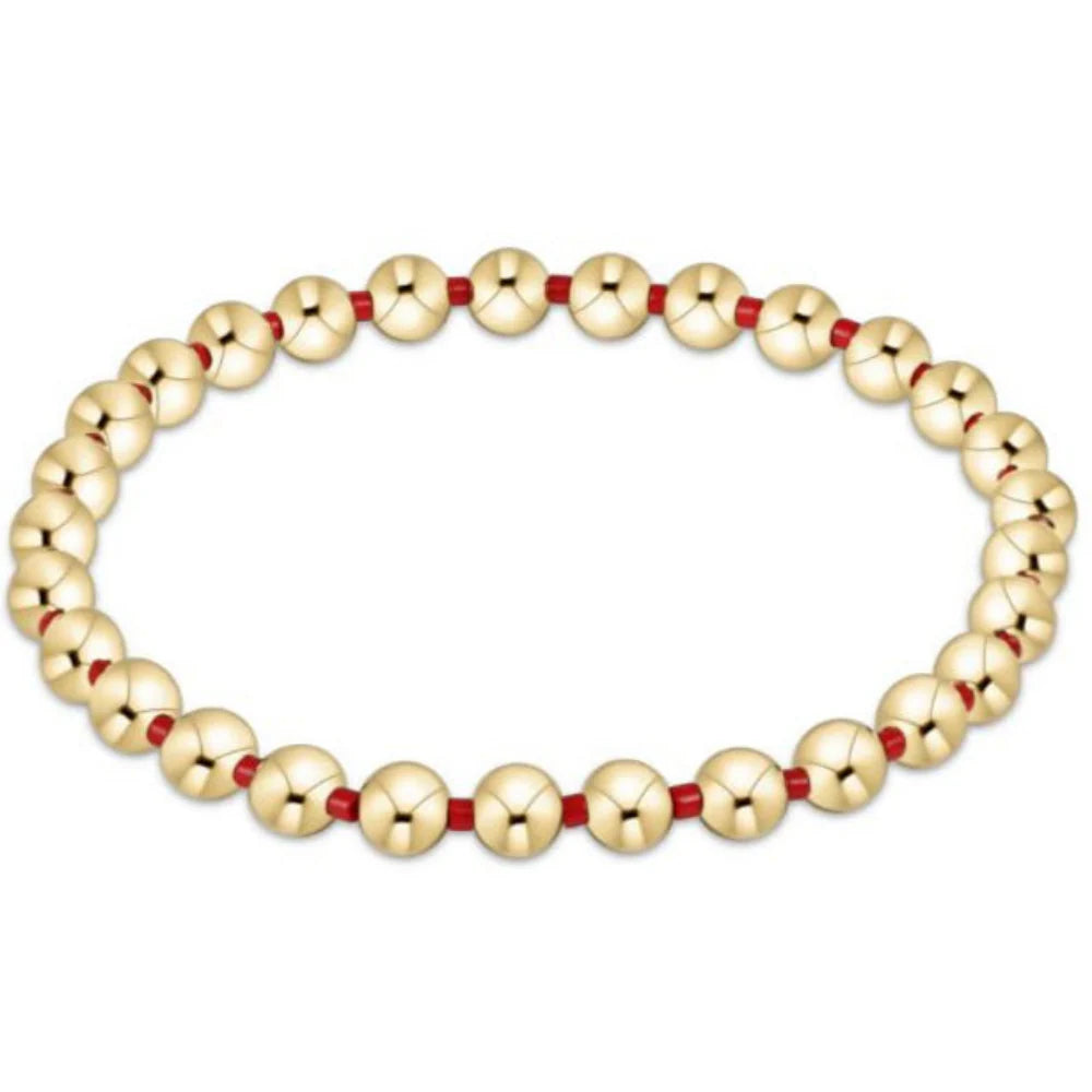 ENewton/ Gameday Hope Grateful 5mm Bead Bracelet/ Bright Red