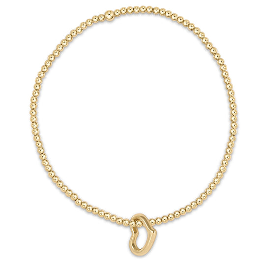 ENewton/ Classic Gold 2.5MM Bead Bracelet-Love Gold Charm