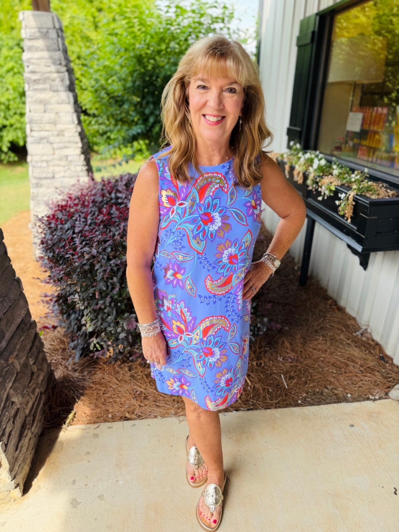 jude connally dress Connally/ The Yolanda Dress/ Floral Bluebell Gold / FINAL SALE Purplish Red 45 1/2 from top 🛍️ BLACK FRIDAY DIAMOND Select your size:EU 45 - US 11.5
