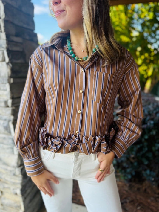 The Rala Ruffle Button Down